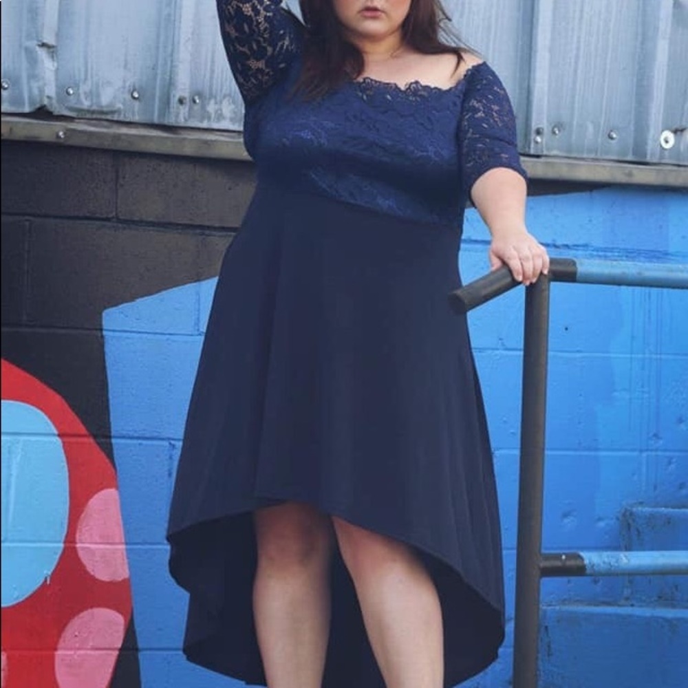 Esprlia High Low off the shoulder cocktail dress